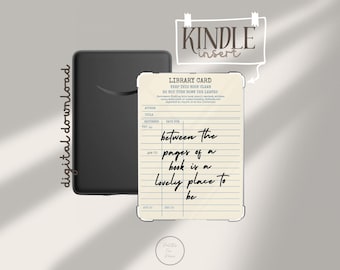 ヴィンテージ ライブラリー カード Kindle インサート: 読書好き向け印刷可能 (デジタル ダウンロード)