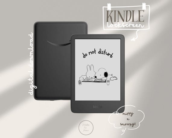 Miffy and Snoopy Inspired Kindle Lockscreen: Do Not Disturb (Digital Download)