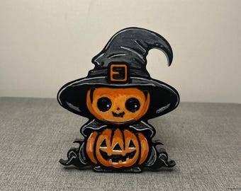 Halloween Pumpkin aluminum hitch cover.
