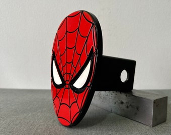 Spider-Man aluminum hitch cover. Made in the U.S