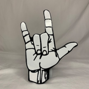 I love you hand sign aluminum tow hitch cover  Made in the USA