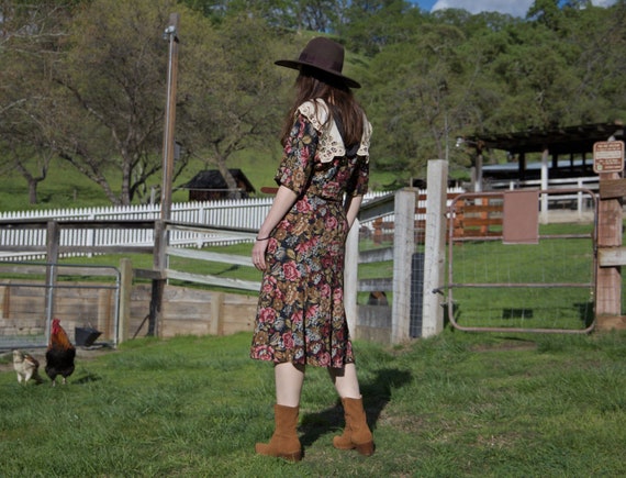 40s flower print dress - Gem