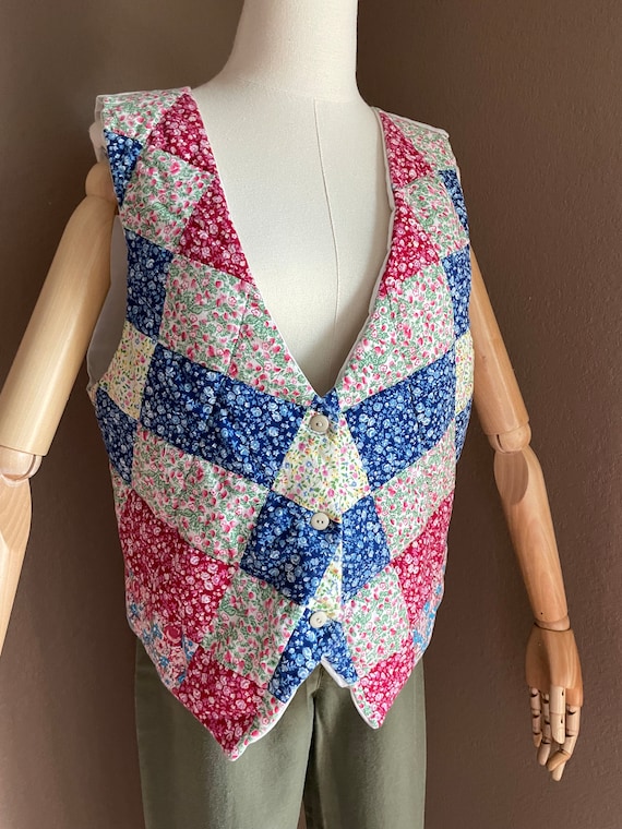 Vintage patchwork quilted Vest - image 7