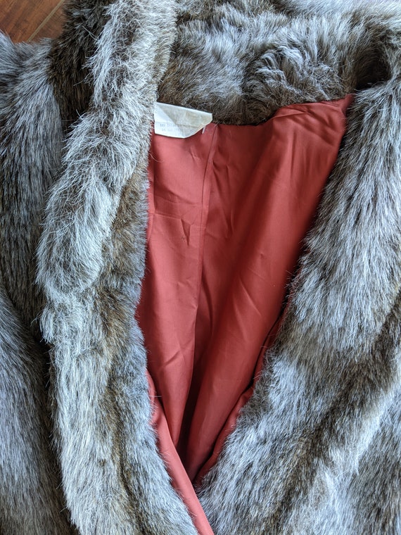 Vintage faux fur Coat Jacket wolf - image 5