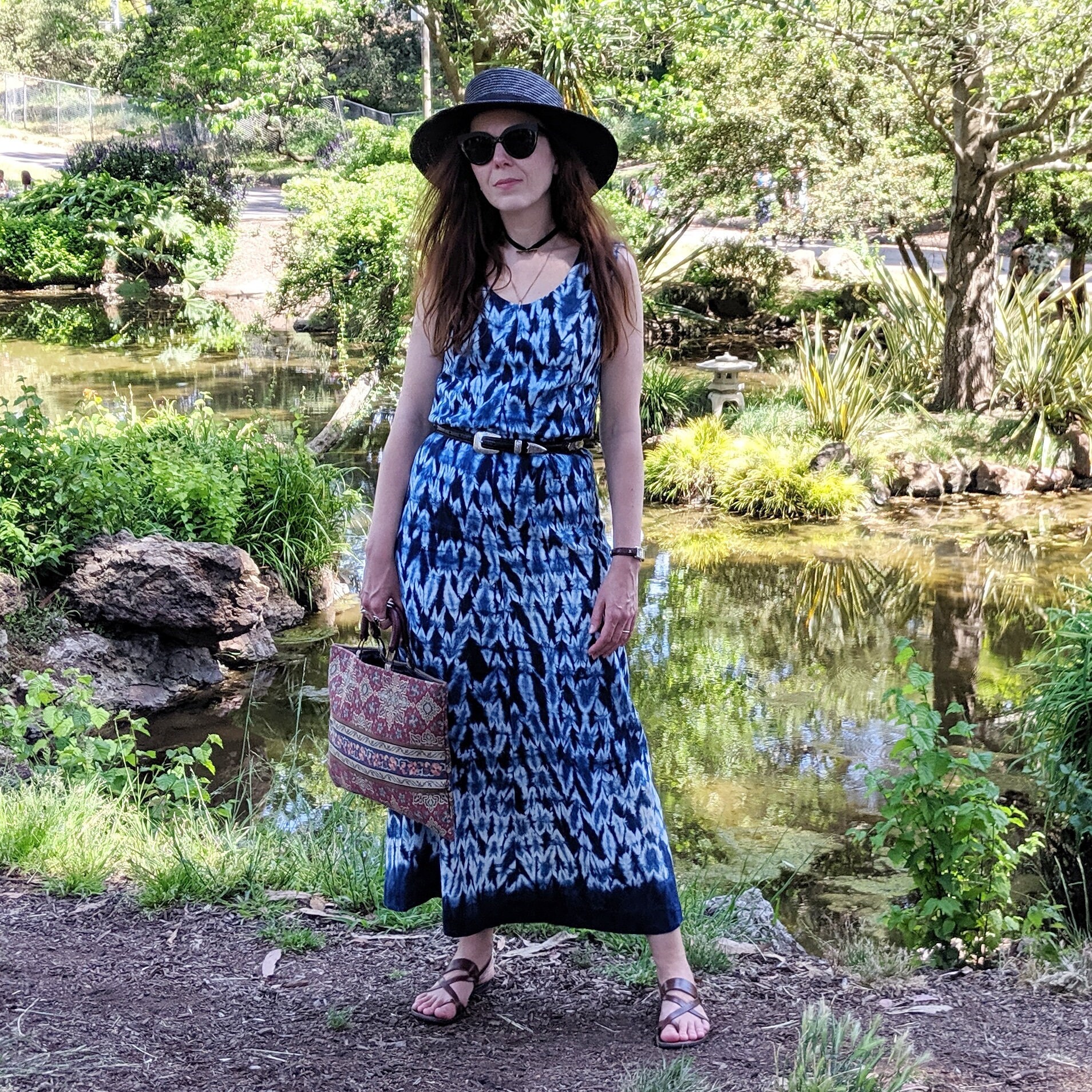 cotton tie dye maxi dress