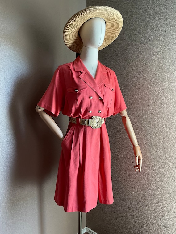 Vintage linen silk Romper /jumpsuit bermuda short… - image 2