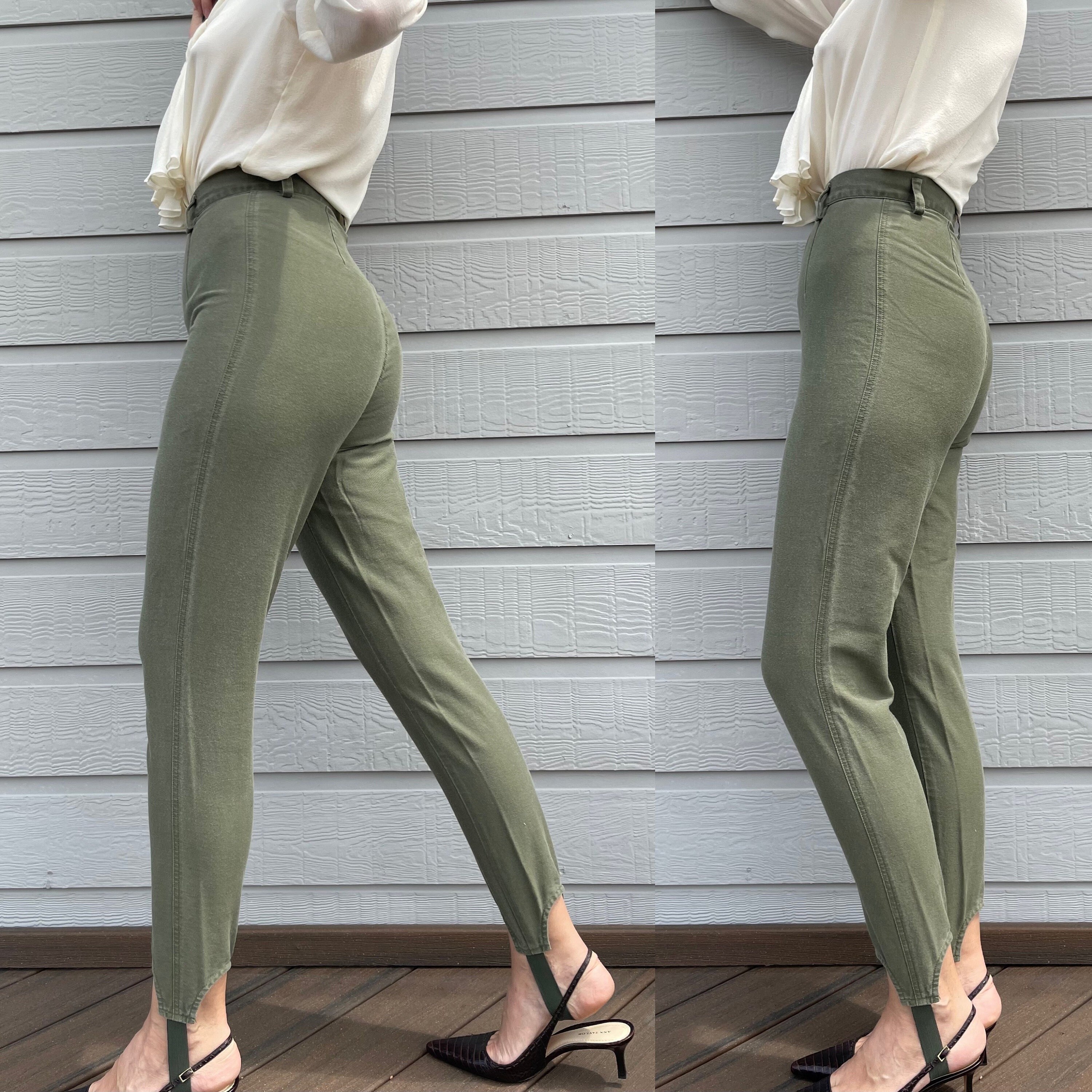 Waist Trimming Legging Army Green - Luxury Fabric