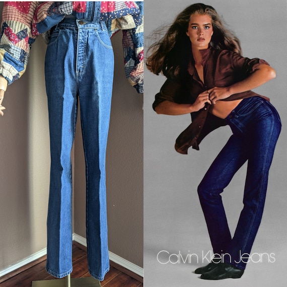 Vintage Calvin Klein 70s blue jeans High waist St… - image 1