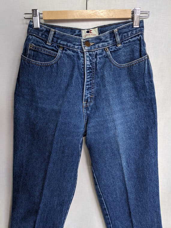 Vintage Calvin Klein 70s blue jeans High waist St… - image 8