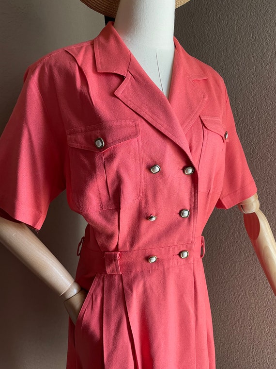 Vintage linen silk Romper /jumpsuit bermuda short… - image 4