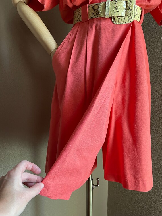 Vintage linen silk Romper /jumpsuit bermuda short… - image 7
