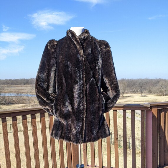 Vintage brown faux Fur coat/jacket 80s Grandella p