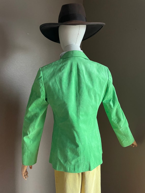 Vintage 70s ultrasuede kelly Green Blazer jacket … - image 7