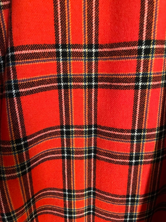 Vintage 70s Pendleton wool Skirt red tartan maxi … - image 9