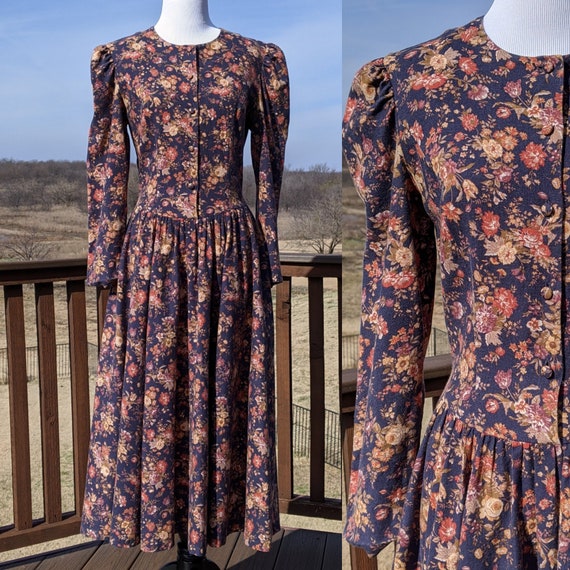 Vintage Laura Ashley peasant prairie midi Dress 80