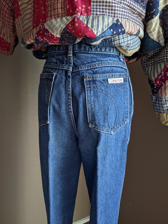 Vintage Calvin Klein 70s blue jeans High waist St… - image 2