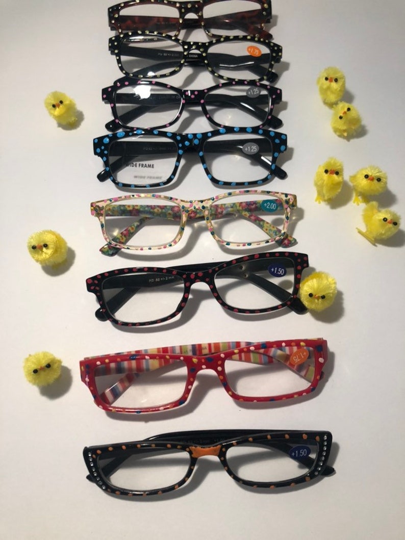 Polka Dot Collection Hand Painted Reading Glasses Pink Polka Dots