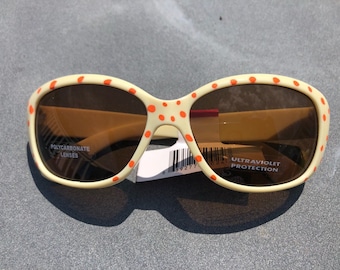 Limited Edition Hand Painted Sunglasses! acrylic style fashion eyewear! Cream and orange! Dreamsicle! Great for summer