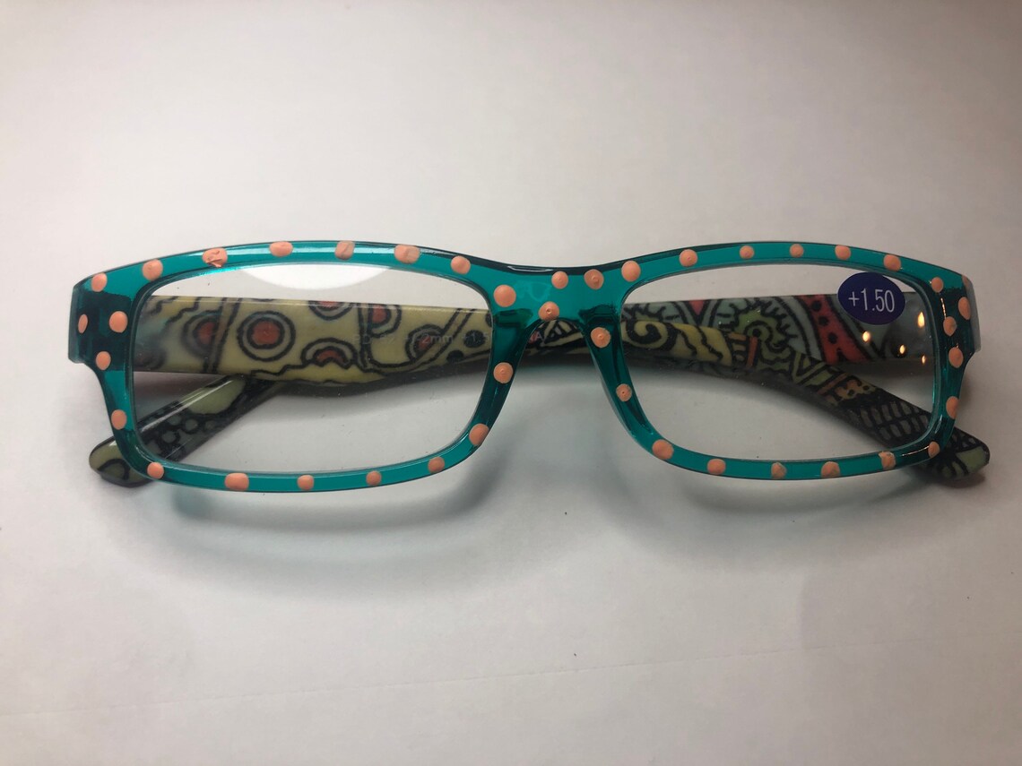 Polka Dot Collection Hand Painted Reading Glasses Polka Dots Acrylic