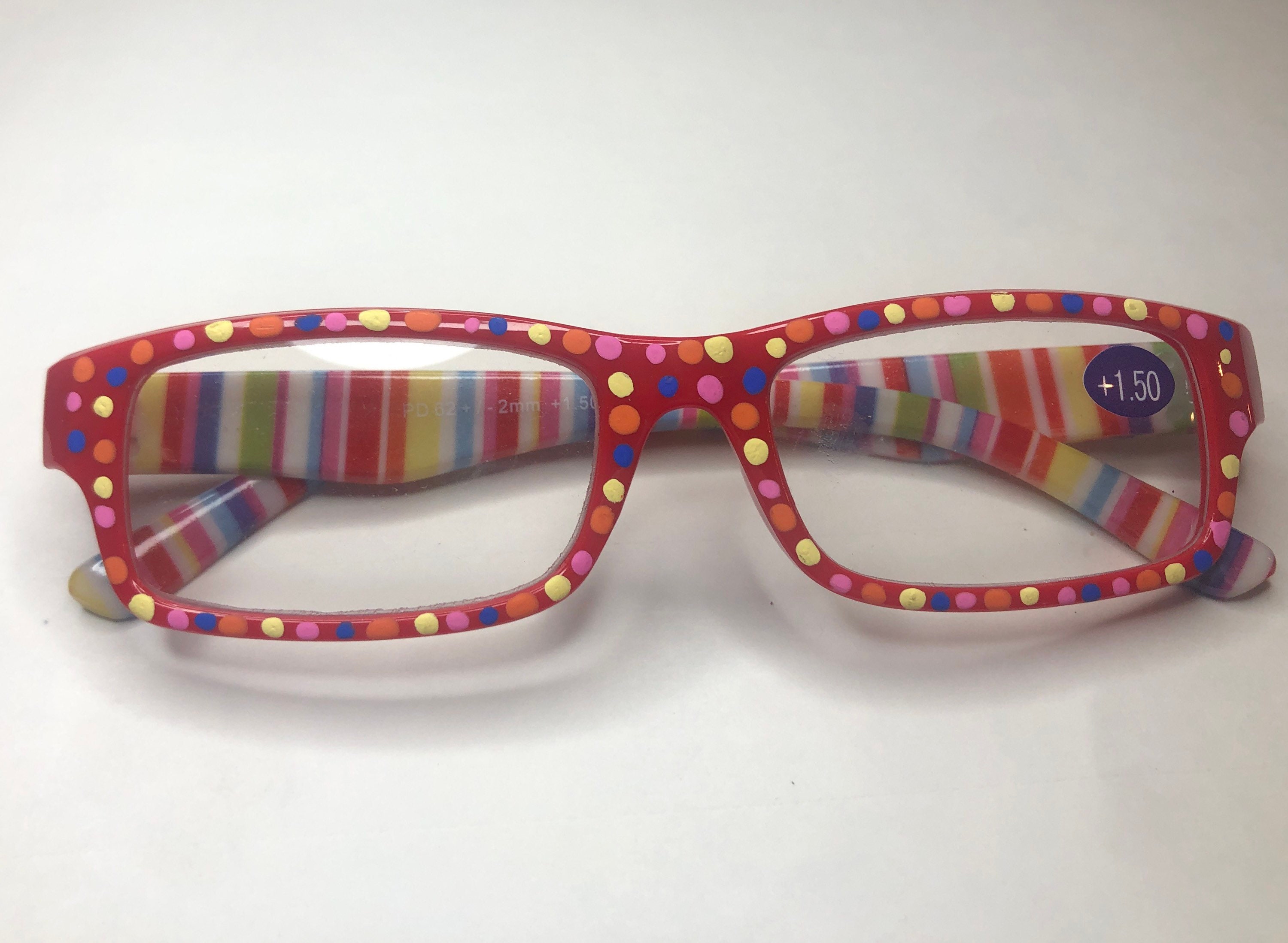 Polka Dot Collection Hand Painted Reading Glasses Polka Dots Acrylic