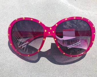 Limited Edition Hand Painted Sunglasses! acrylic style fashion eyewear! Pink and Gold! Great for summer!