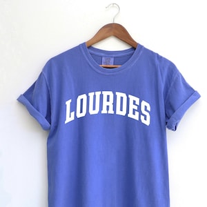 Lourdes T-Shirt Catholic T-Shirt Saint T-Shirt Catholic Gift Flo Blue