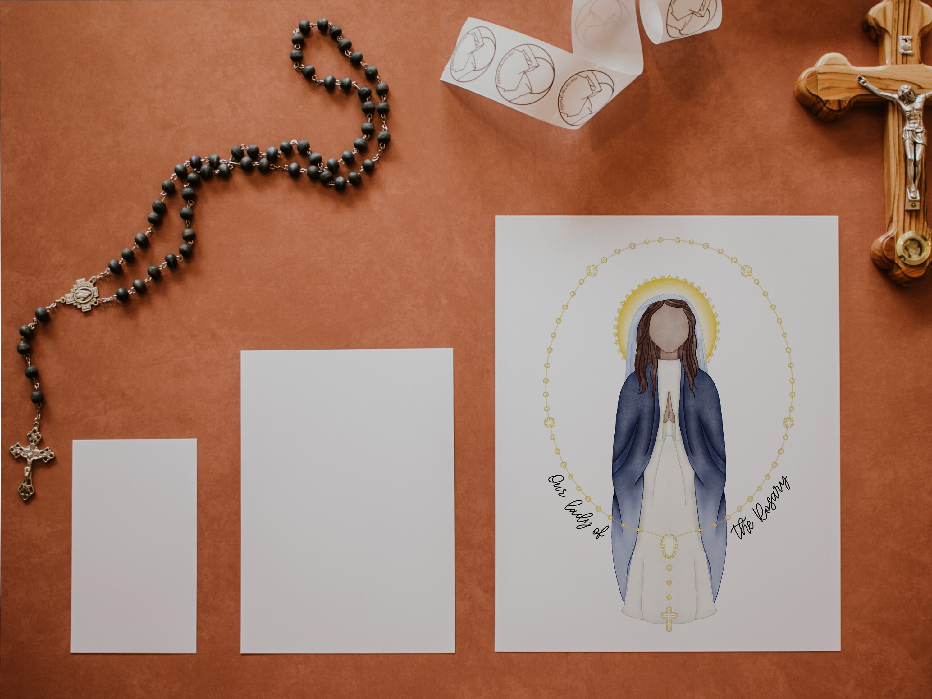 Our Lady of the Rosary | Mary | Saint Print | Saint Card | Catholic ...