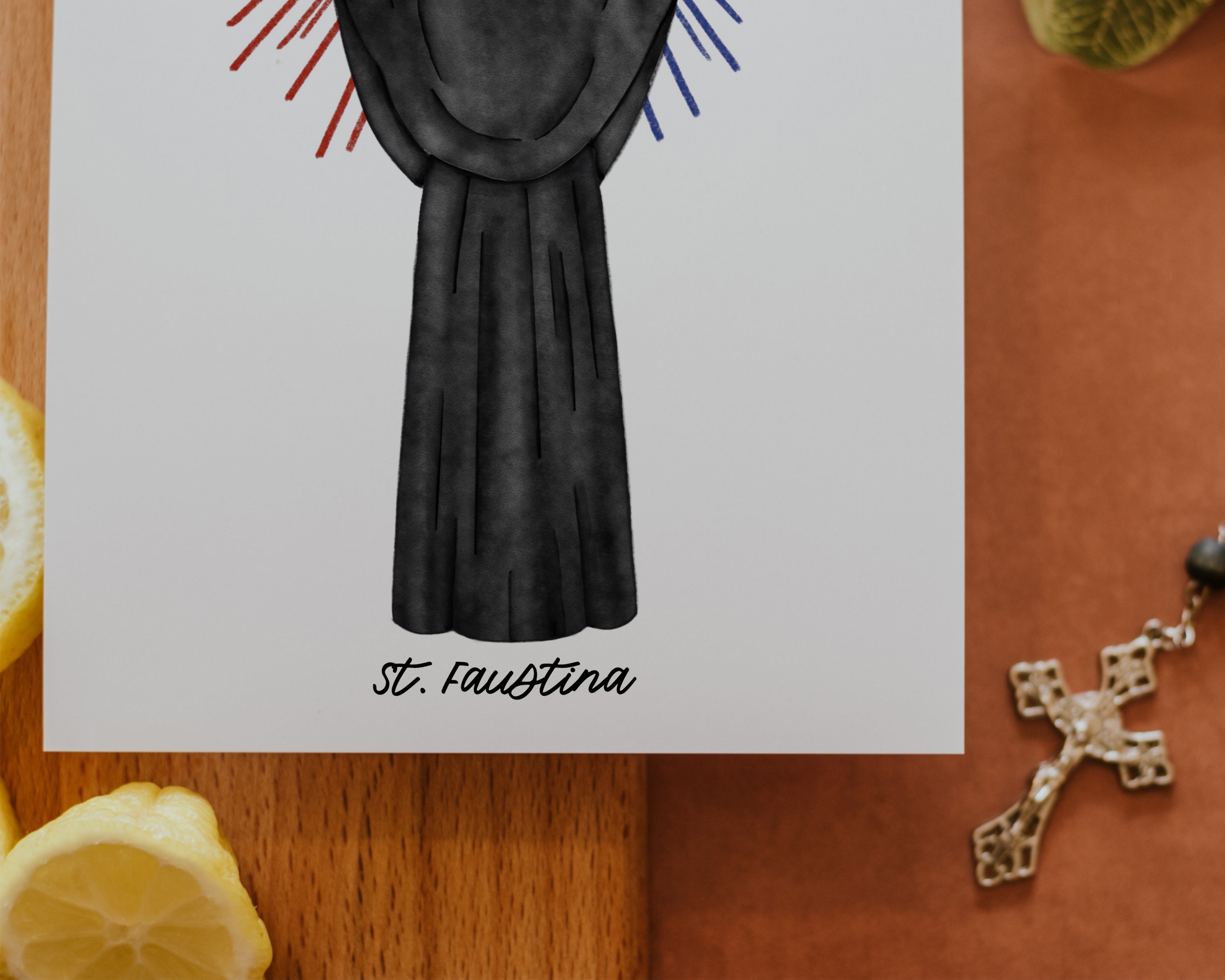 Saint Faustina | Divine Mercy | Saint Print | Saint Card | Catholic ...