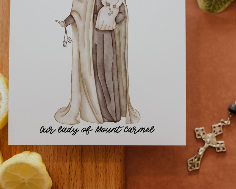 Our Lady of Mount Carmel | Saint Card | Saint Print | Catholic Gift - Etsy