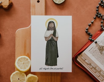 Saint Elijah The Prophet | Saint Card | Saint Print | Catholic Gift