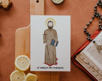 Saint William The Confessor | Saint Card | Saint Print | Catholic Gift