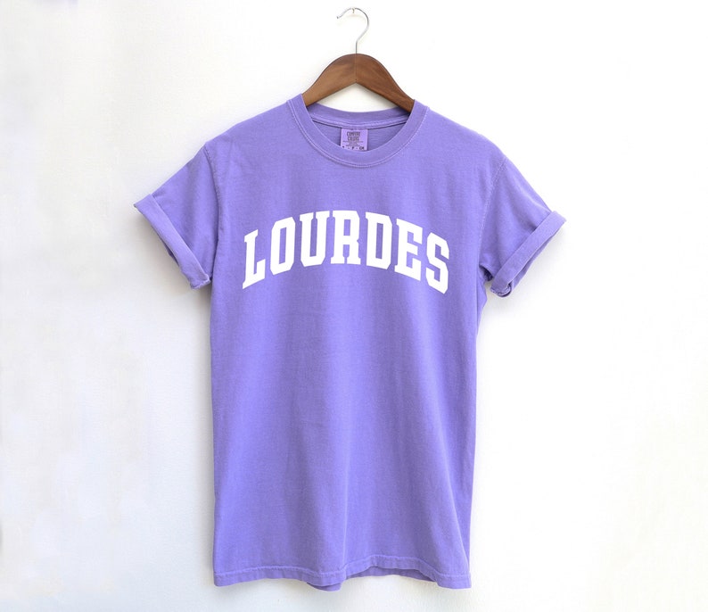 Lourdes T-Shirt Catholic T-Shirt Saint T-Shirt Catholic Gift Violet