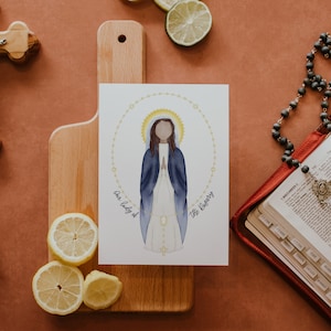 Our Lady of the Rosary | Mary | Saint Print | Saint Card | Catholic Gift