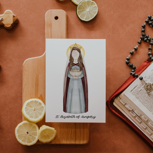 Saint Elizabeth of Hungary | Saint Card | Saint Print | Catholic Gift