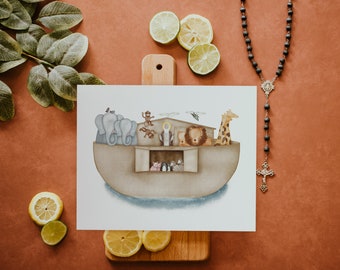 Noah's Ark | Saint Print | Saint Card | Catholic Gift
