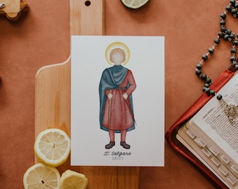 Saint Galgano Guidotti | Saint Card | Saint Print | Catholic Gift