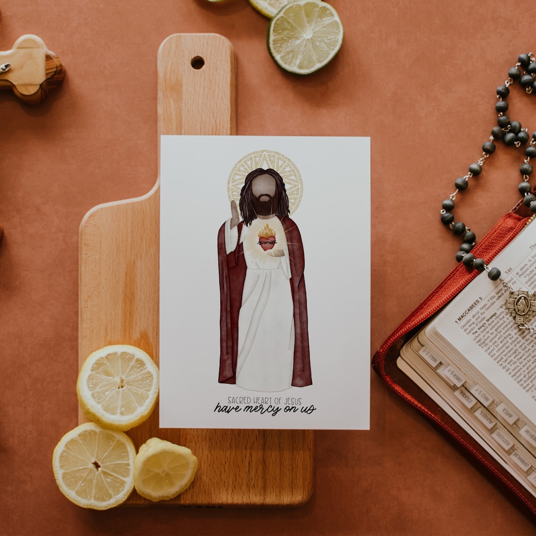 Sacred Heart of Jesus | Saint Card | Saint Print | Catholic Gift - Etsy