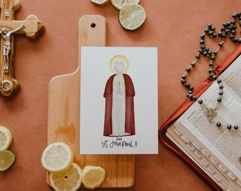 Saint John Paul II | Saint Card | Saint Print | Catholic Gift