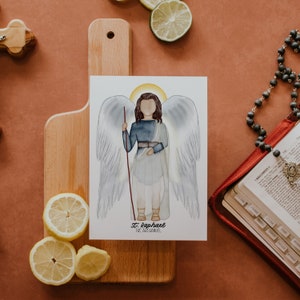 Saint Raphael | Saint Raphael the Archangel | Saint Print | Saint Card | Catholic Gift