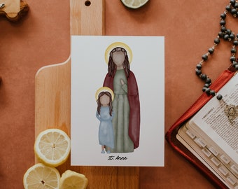 Saint Anne | Saint Card | Saint Print | Catholic Gift