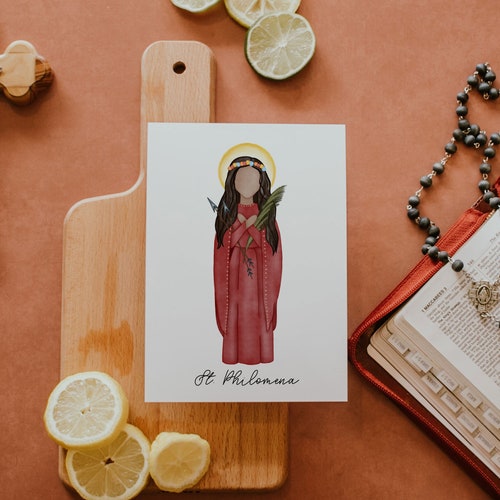 Saint Philomena Saint Card Saint Print Catholic Gift Etsy