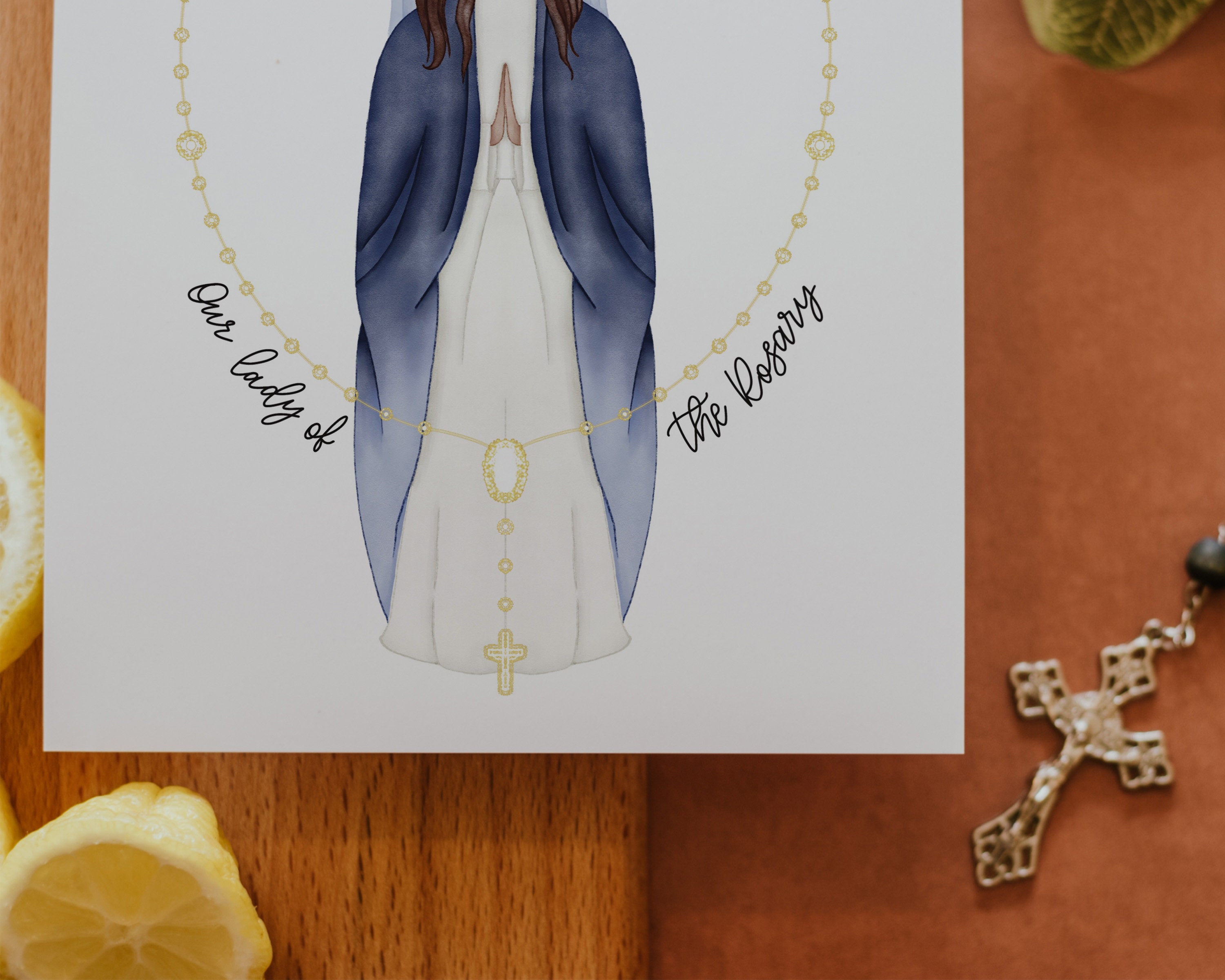 Our Lady of the Rosary | Mary | Saint Print | Saint Card | Catholic ...