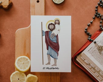 Saint Christopher | Saint Print | Saint Card | Catholic Gift