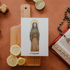 Santa Isabel / Tarjeta de santo / Estampa de santo / Regalo católico