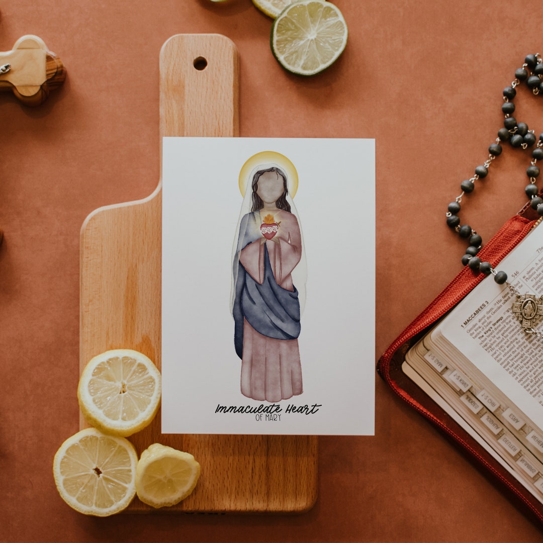 Immaculate Heart of Mary | Saint Card | Saint Print | Catholic Gift - Etsy