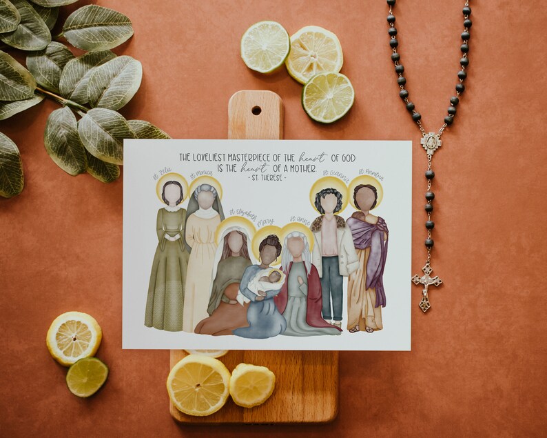 Mother Saints | Women Saints | Saint Card | Saint Print | Catholic Gift | Mother Gift 