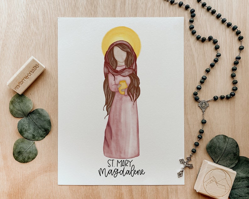 Saint Mary Magdalene  Saint Print  Saint Card  Catholic image 0