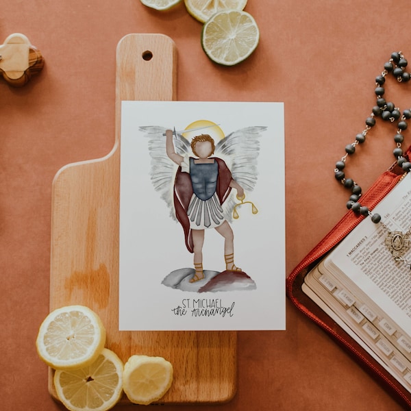 Saint Michael | Saint Michael the Archangel | Saint Print | Saint Card | Catholic Gift