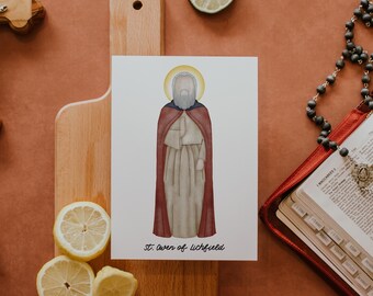Saint Owen Of Litchfield | Saint Card | Saint Print | Catholic Gift