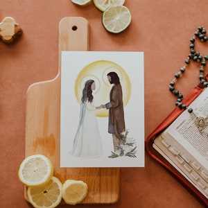 Holy Spouses Saint Print Saint Card Catholic Gift image 1